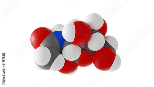 n-acetylglucosamine molecule, derivative monosaccharide glucose molecular structure, isolated 3d model van der Waals