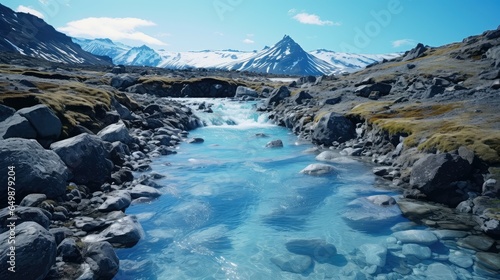 travel arctic glacial meltwater illustration nature landscape, mountain tourism, melting outdoors travel arctic glacial meltwater