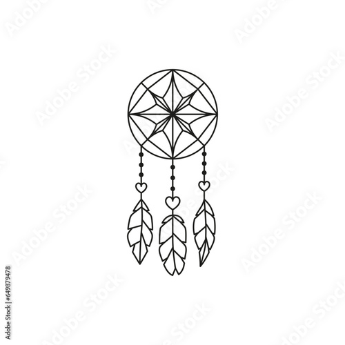 Boho black indian dream catcher.