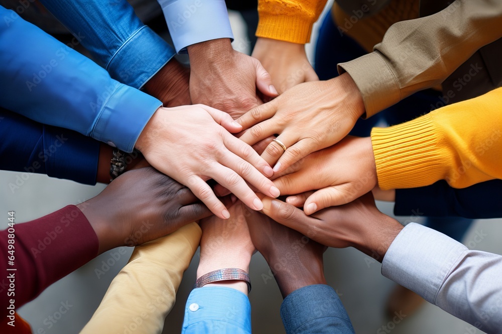 Team Spirit: Diverse Business Team in a Huddle Team Spirit: Diverse Business Team in a Huddle