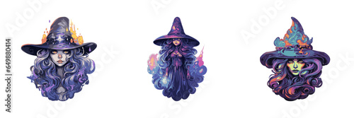 Fantasy witch. Cartoon vector illustration.