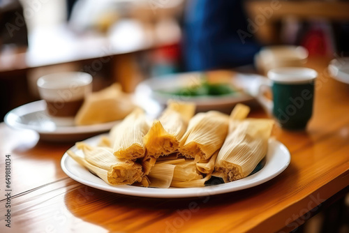 Tamales On Plate In Scandinavianstyle Cafe