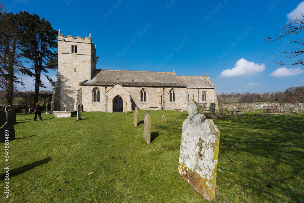 Holy Trinity Church And Cemetery; Coverham Yorkshire England