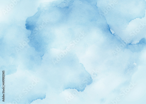 blue sky hand painted on watercolor paper background texture, pastel watercolor design for template