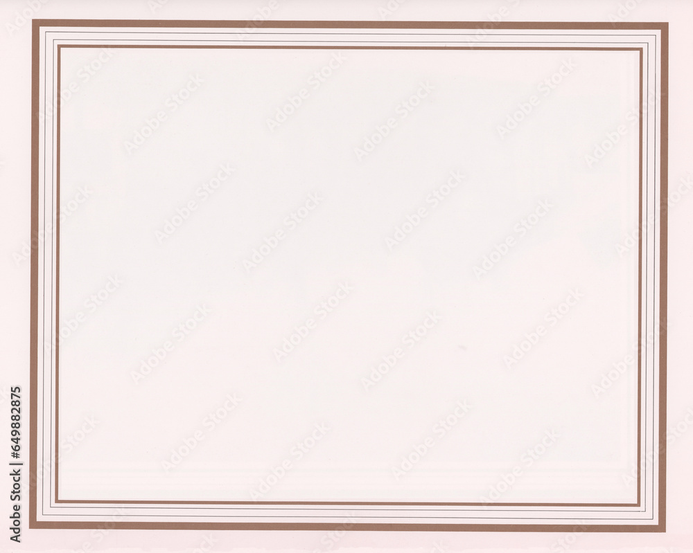 Fototapeta premium Sheet of old paper with a brown frame. Meant as background