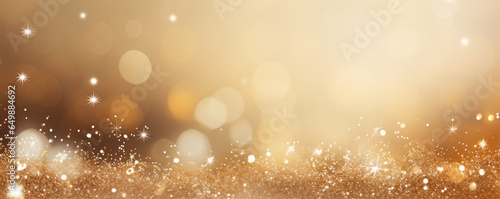 Christmas background. Blurred golden holiday background.