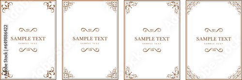 Decorative vintage frames, borders set, photo frame floral for picture, Vector design decoration border