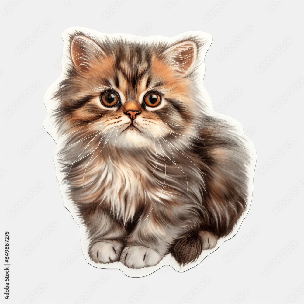 Separated Cute Cat Sticker