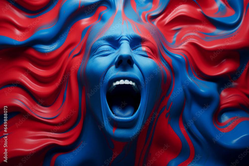 Abstract surreal depressed man suffered from mental illness,stressed,anxiety,mental illness concept Abstract surreal depressed man suffered from mental illness,stressed,anxiety,mental illness concept
