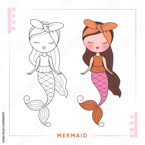 Cute Baby Mermaid coloring pages