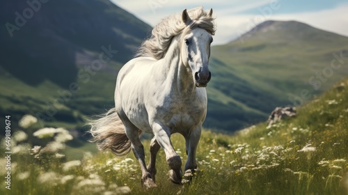 A Welsh pony in motion and at rest in the picturesque countryside  capturing the essence of untamed nature
