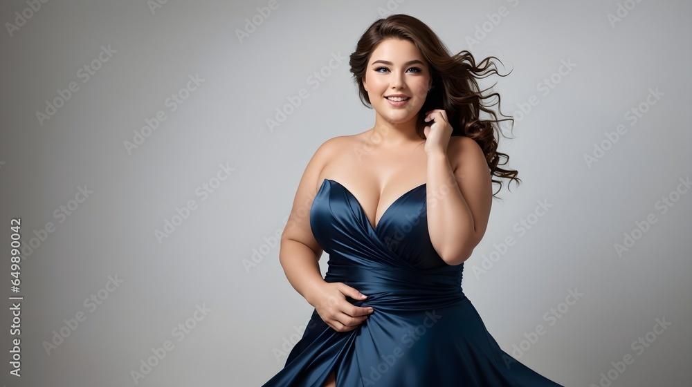 Portrait of a beautiful plus size beauty model, fashion banner with copy space text, Portrait of a beautiful plus size beauty model, fashion banner with copy space text,