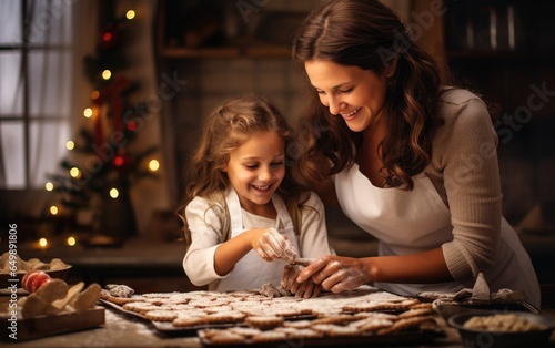 Mother and daughter are pre...