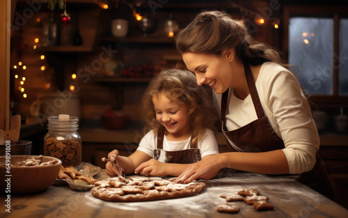 Mother and daughter are pre...