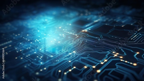 Technik, technologie, Computer, kommunikation, leiter, bahnen, licht, blau , dunkel, generative AI