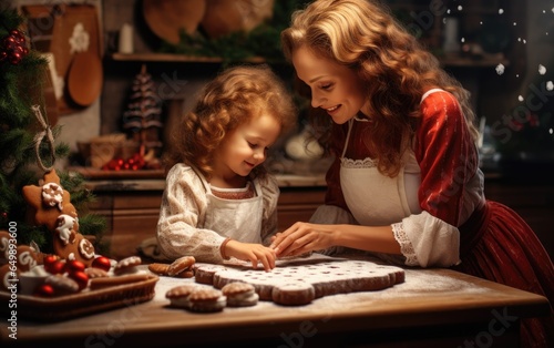 Mother and daughter are pre...