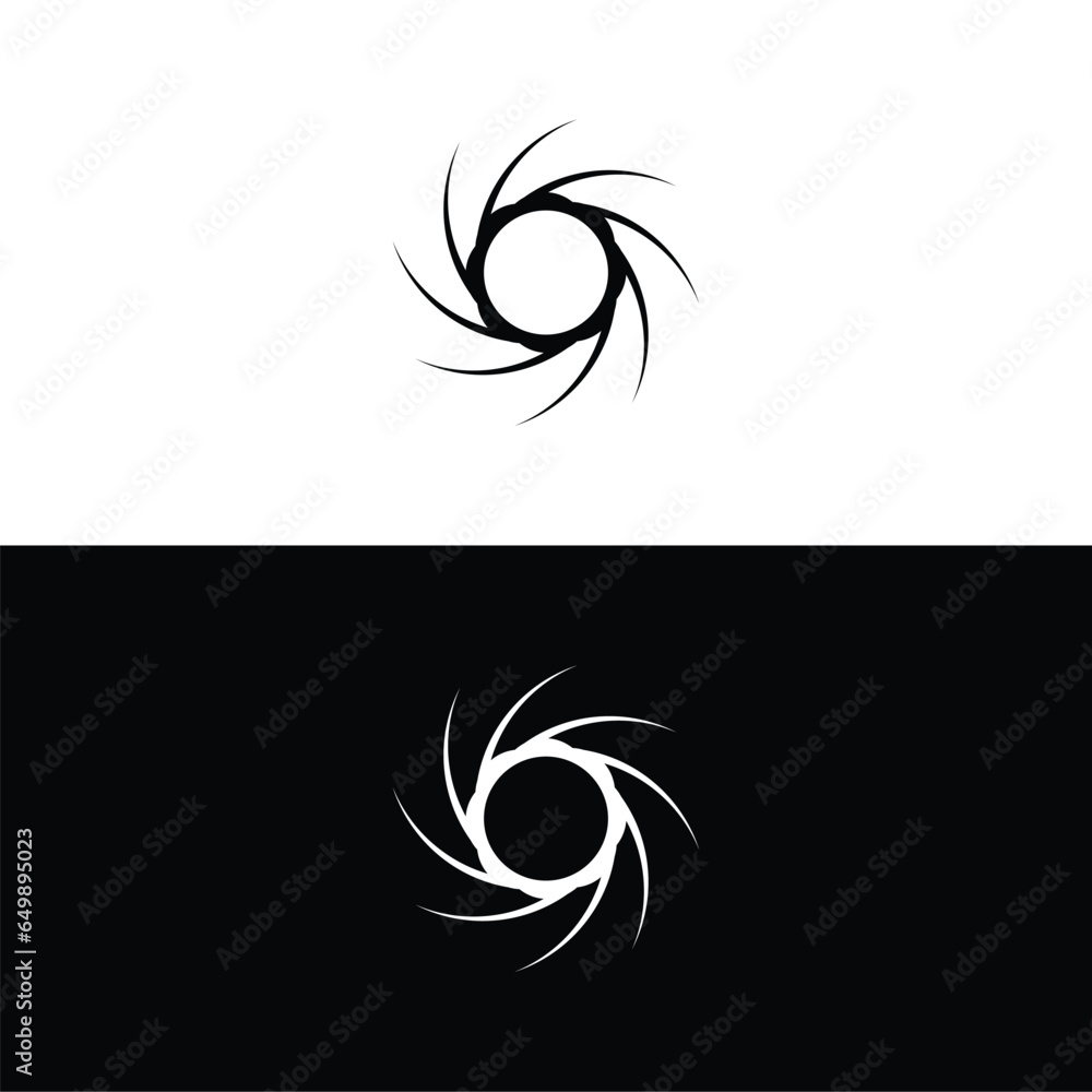 Black and white circle vector logo template design Black and white circle vector logo template design