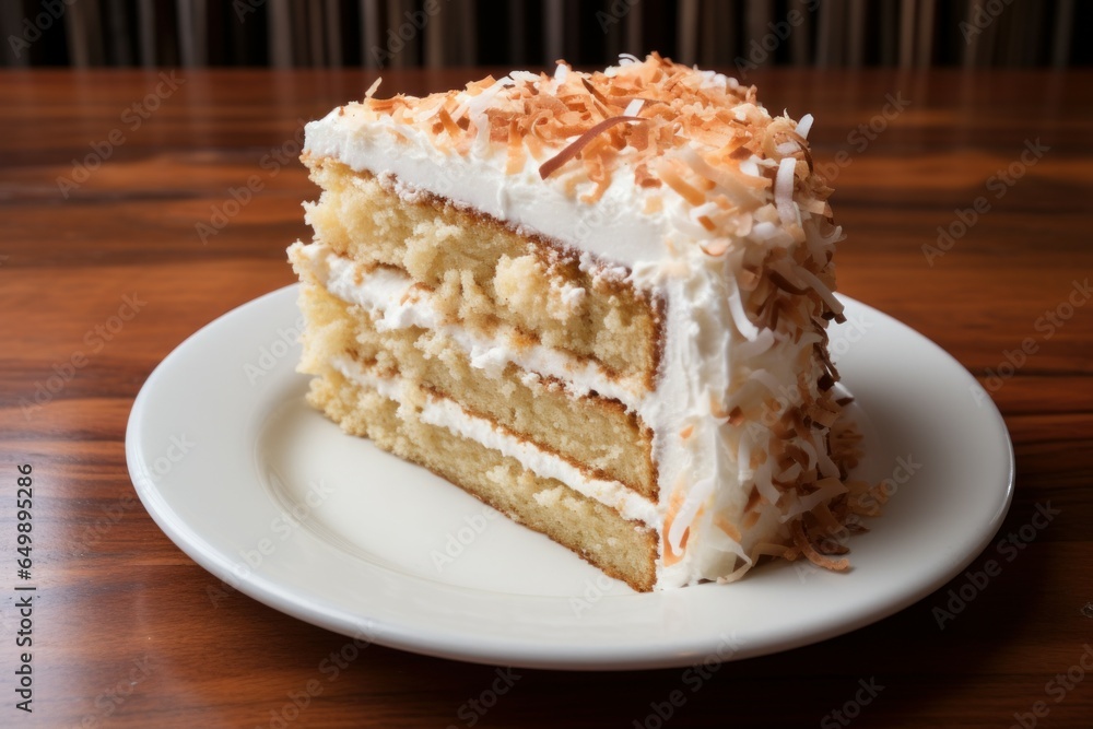 Coconut cake bakery. Cream vanilla. Generate Ai Coconut cake bakery. Cream vanilla. Generate Ai