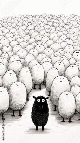 The black sheep, the Odd One out, Black and White.
