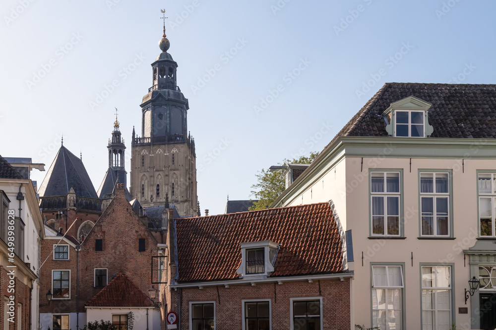 Cityscape of the old historic Hanseatic city of Zutphen in the Netherlands.