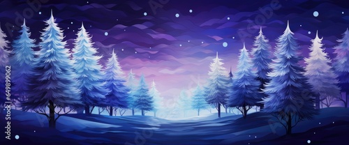 winter christmas trees backgrounds Generative AI