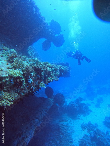 Fototapeta Naklejka Na Ścianę i Meble -  underwater shipwreck