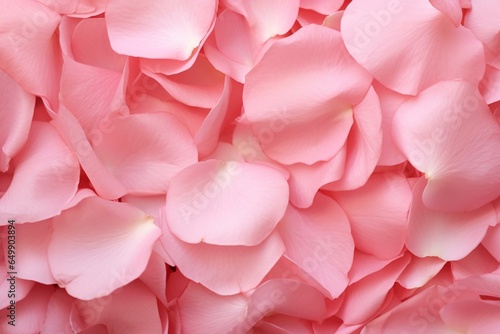 Close-up view of delicate pink rose petals. Generative AI