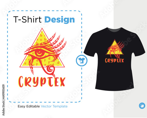 Cryptex secrets with egyptian eyes , vector illustration, ready for print on t-shirt photo
