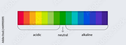 pH scale indicator chart. Acidic Alkaline measure. pH analysis chemical scale value test. Vector