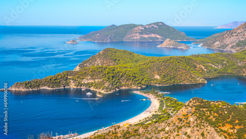 Fototapeta Naklejka Na Ścianę i Meble -  Fethiye, Ölüdeniz and Belcekız beaches, sunrise, aegean sea, aegean coast of Turkey