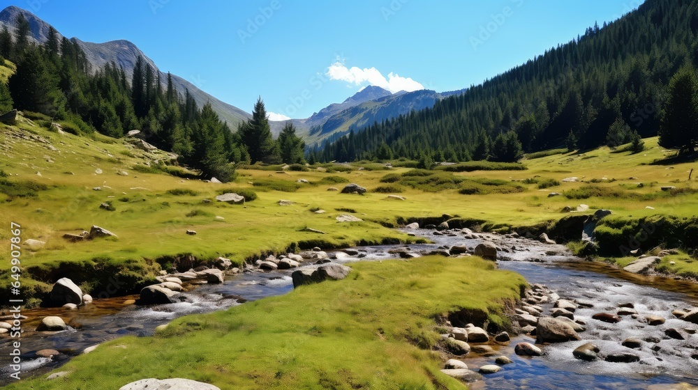 nature bulgarian rila meadows illustration landscape europe, beautiful tourism, meadow outdoor nature bulgarian rila meadows