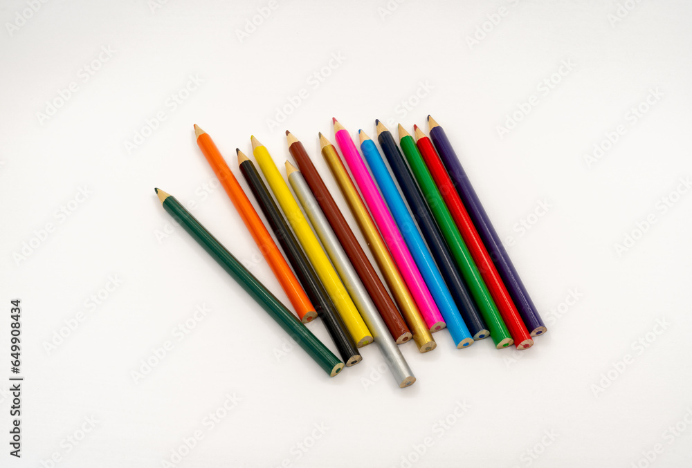 color pencils on white background color pencils on white background