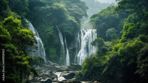 scenery vietnamese rainforest dense illustration asia travel  landscape mountain  trees hill scenery vietnamese rainforest dense 54