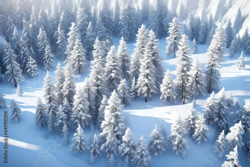 A fir tree forest during heavy snowfall © Ahtesham