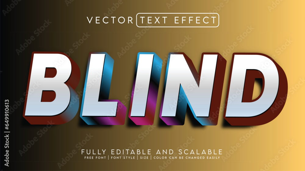 3D Text Effect _Fully Editable and Scalable Vector (blind)