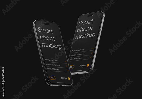 Dark Titanium Smartphone Mockup