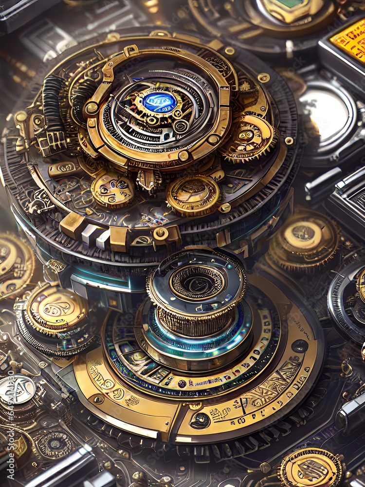 detail of a clock steampunk