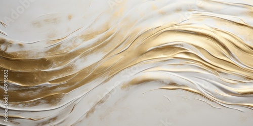 Luxury abstract background waves gold and white color, generative ai