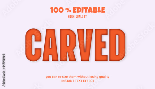 Vector carved text effect