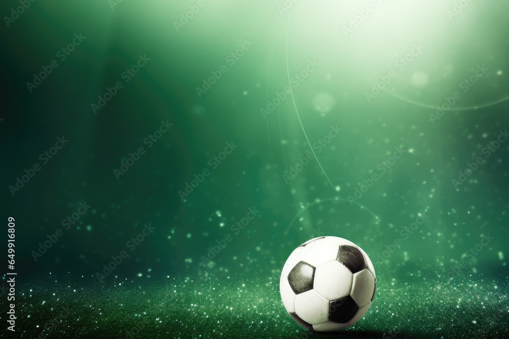 Naklejka premium Soccer ball on bright colorful background