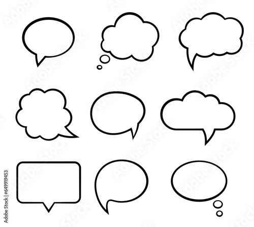 Blank empty speech bubbles vector illustration