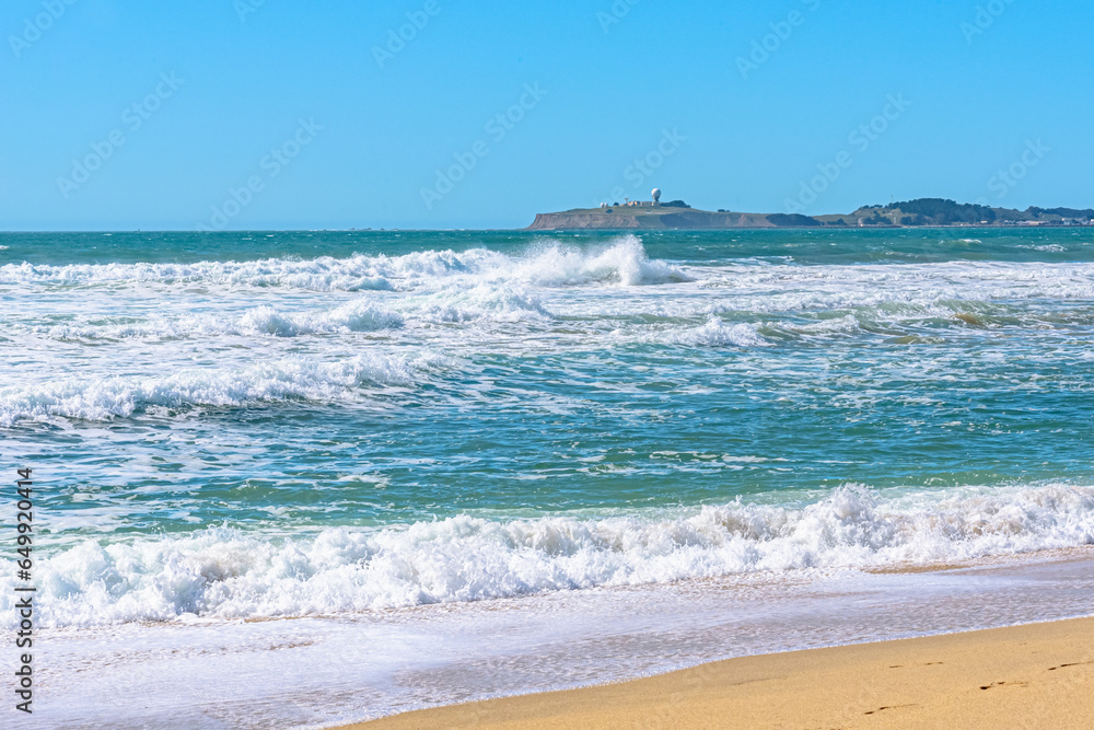 Beach and Landscape of Alcatraz in the Background