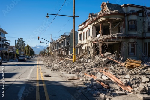 Powerful earthquake, showcasing the devastating impact of seismic forces on structures and environments