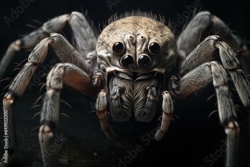 Eerie Creepy spider scene giant. Creature big. Generate Ai