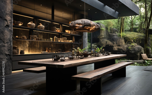 Open kitchen and dining roo...