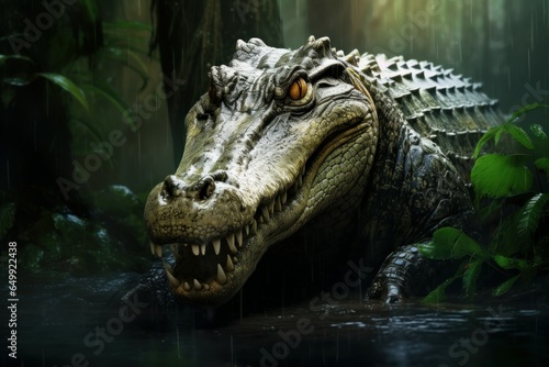 Wild crocodile scary. Nature reptile. Generate ai © juliars