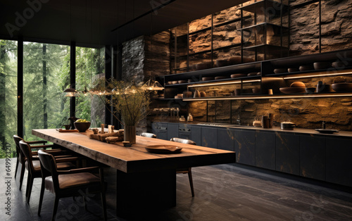 Open kitchen and dining roo...
