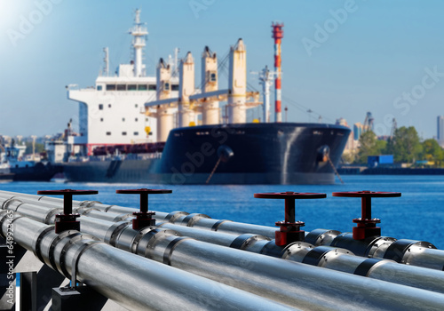LPG terminal in port. Ship ...