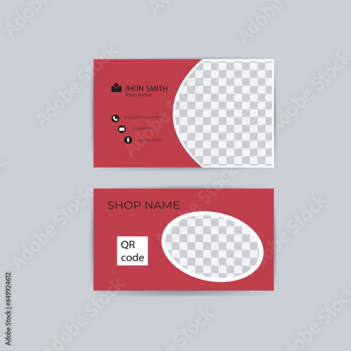 Modern creative restaurant business card design Business card set design for fast food restaurant. Vector template modern creative and clean business card template, flat design business card with food photo