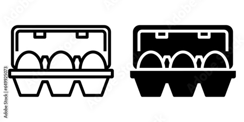 ofvs468 OutlineFilledVectorSign ofvs - egg box vector icon . eggs in carton sign . isolated transparent . black outline and filled version . AI 10 / EPS 10 / PNG . g11811